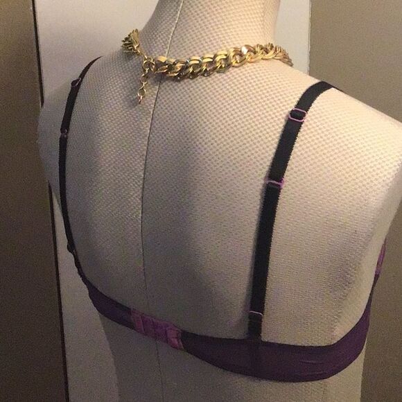 34C Cosmopolitan Fun Fearless Feather Light Purple/Pink Convertible Push Up Bra - Picture 10 of 14